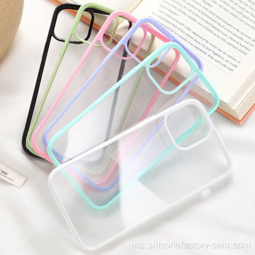 Kes silikon iPhone sempadan warna macaron